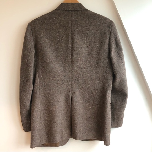 VNTG Levis WOOL Blazer Sport Dress Coat Jacket Two Button Brown Tweed 40R - Picture 8 of 15